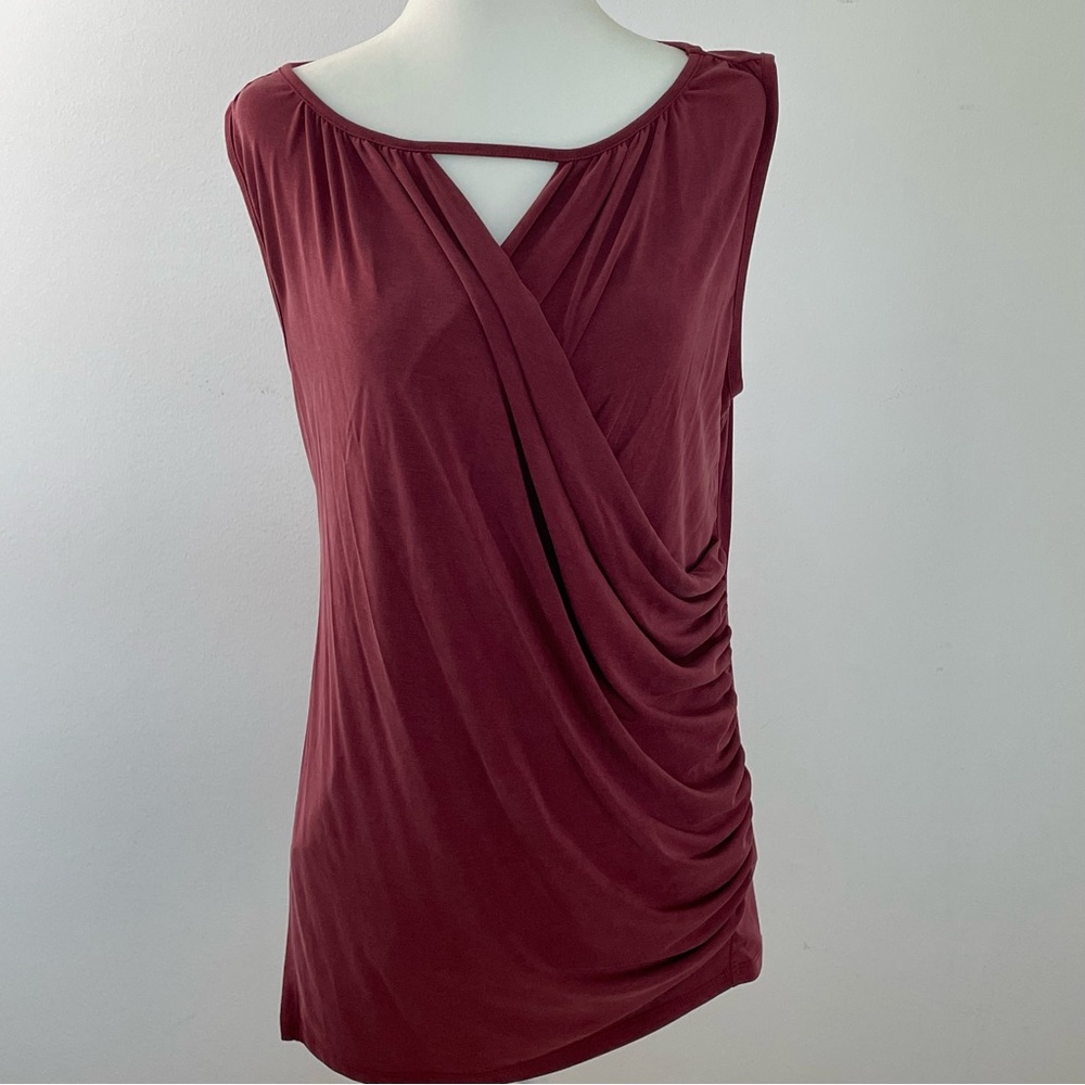 Anthropologie Deletta Berry Sleeveless Wrap Top Size Small EUC